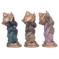 CAPRILO REGALOS & DECORACIÓN Set de 3 Figuras Budistas Decorativas Multicolor de Resina "Ganesha no Oigo, Hablo, Veo" Adornos y Esculturas. Regalos Originales. Decoración Hogar. 7 x 6 x 12 cm - details 1
