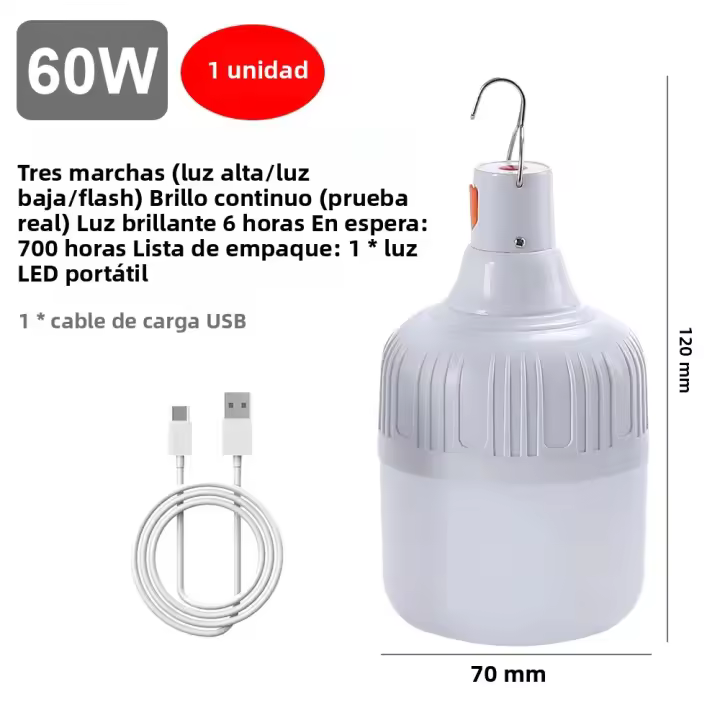 Lámpara Portátil LED Recargable USB Para Camping Y Picnics Iluminación De Emergencia Colgante En Tienda Luz Exterior - 1
