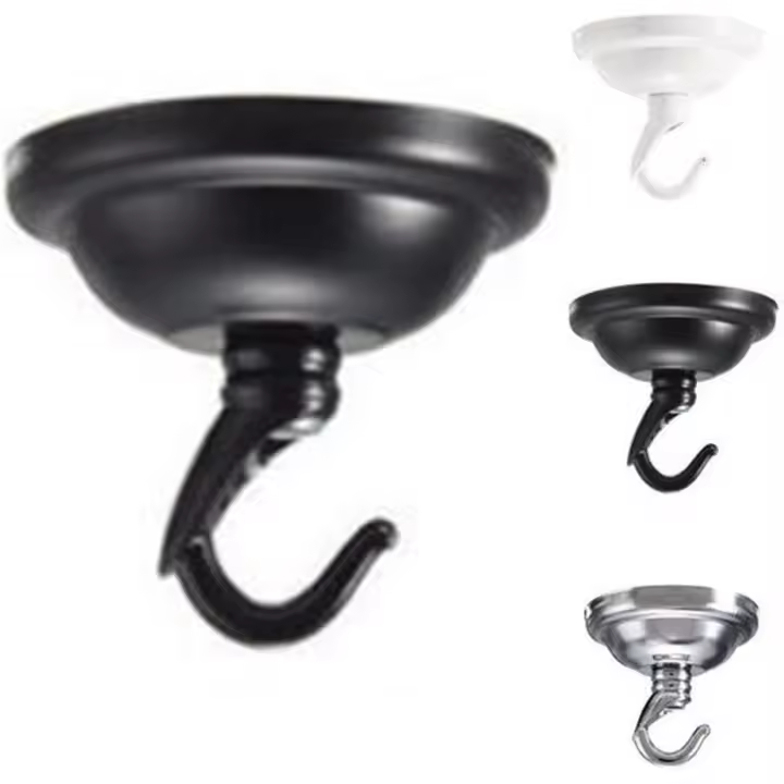 Juego de ganchos para lámpara colgante, placa de cubierta de techo, accesorios para lámpara colgante, soporte decorativo para lámpara (negro) - 1