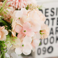 Ligera Y Económica Bouquet De Flores Artificiales De Seda Hydrangea Peony Para Decoración De Navidad En Casa Fiesta De Boda Accesorios DIY Para Jardín - details 8