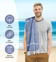 Toalla De Playa Turca Oversize 100% Algodón Toalla De Piscina Grande Absorbente Secado Rápido Ligera Sin Arena Tamaño Grande Toalla De Baño - details 5