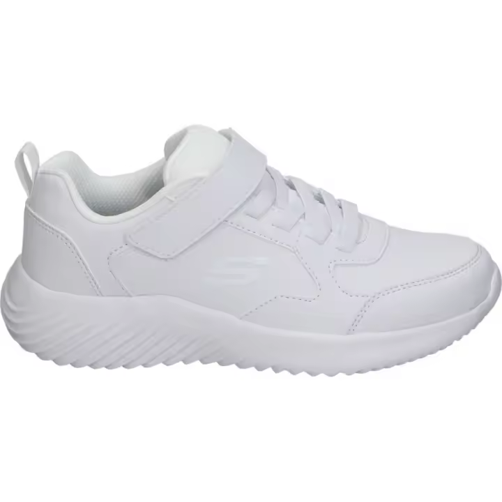 SKECHERS | Zapatillas Skechers Bounder Power Study Infantiles – Deportiva en Color Blanco – Sneaker con Cordones y Velcro – Máxima Sujeción – Cómodas – Apto para Lavadora – Adaptive Closure – Modelo 405626L-WHT - 1