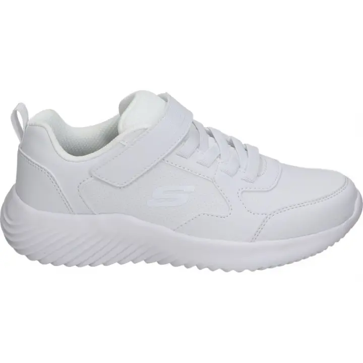 SKECHERS | Zapatillas Skechers Bounder Power Study Infantiles – Deportiva en Color Blanco – Sneaker con Cordones y Velcro – Máxima Sujeción – Cómodas – Apto para Lavadora – Adaptive Closure – Modelo 405626L-WHT - 1