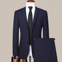 Traje De Gentleman Elegante Y Moderno Para Hombre Estilo Británico Con Traje Y Pantalones Dos Piezas Moda Casual Simple Boutique - details 9