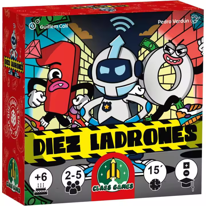 Falomir - Juego Educativo Diez Ladrones  Desarrolla Cálculo Mental  Basado en Números Complementarios del 10  Ideal para Metodología ABN en Primaria  Dos Niveles de Juego  Edad 6+  2-5 Jugadores (32573) - 1