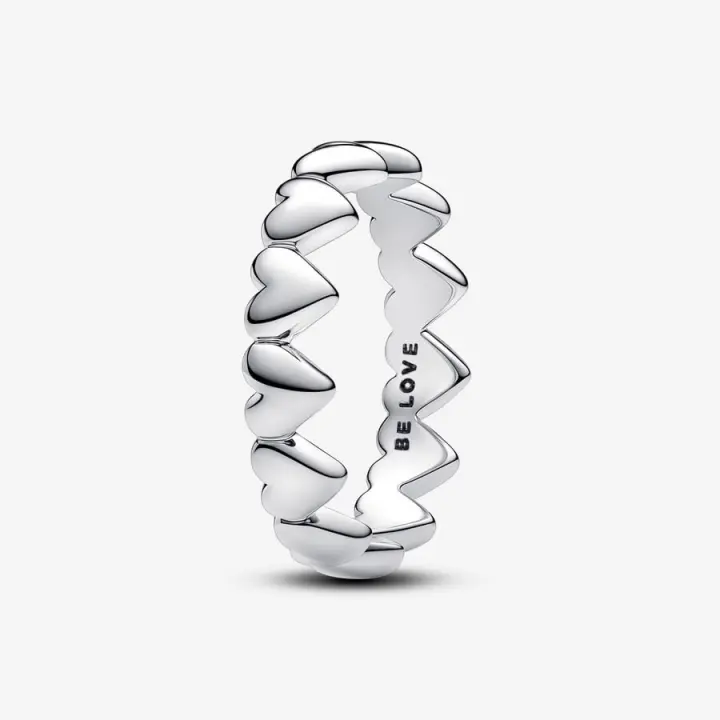 Anillo PANDORA  Fila de Corazones - Pandora Moments - Anillos Amor - Plata de primera ley - 1