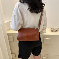 Bolso Bandolera De Cuero PU Vintage Para Mujer Pequeño Bolso De Mano Y Monedero Estilo Casual Viaje Decoración Sin Cierre De Cremallera - details 6