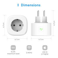 Enchufe Inteligente Meross MSS210HK - Control Remoto y Voz, Compatible con Alexa y Google Assistant - Ahorro de Energía, Programable, Seguro. - details 0
