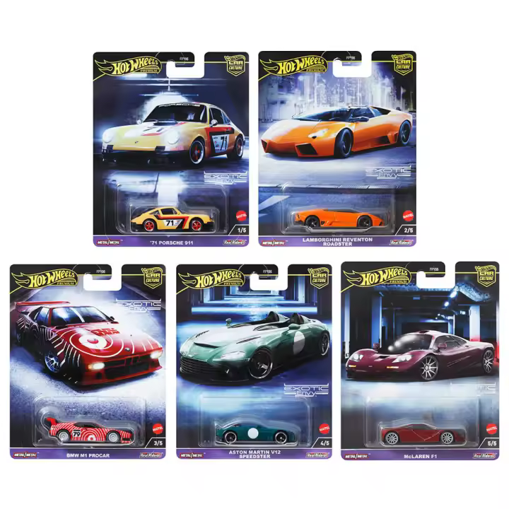 Hot Wheels Premium Car Culture Exotic Envy 2024 - pack de 5 coches - FPY86 977G - 1