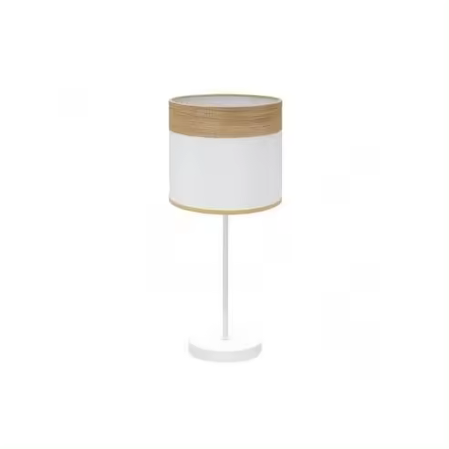 FABRILAMP Lámpara de Mesa Sobremesa Cloe 1xe14 Blanco/blanca-madera Clara 42x18x18 Cm - 1