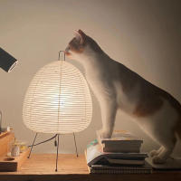Lámpara De Piso LED Estilo Wabi Noguchi Isamu Japonés Con Papel De Arroz Luz Nordica Para Sala Y Dormitorio Zen Estudio Arte - details 7
