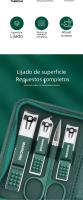 Set De Manicura Profesional Verde Con 9 Piezas Y Estuche De Cuero Herramientas Para Cuidado Del Rostro Y Pies Incluye Tijeras De Uñas De Acero Inoxidable - details 1