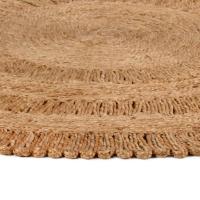 vidaXL Alfombra de área trenzada a mano redonda yute Diámetro 120 cm,  150 cm,  180 cm y mas Alfombras de área  Alfombra de Piso para Sala de Estar Dormitorio Habitación Salón - details 0