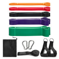 Lixada Set De 5 Bandas De Resistencia Para Ejercicio De Poder Y Estiramiento Con Bolsa De Transporte Adecuado Para Entrenamiento De Muslos Brazos Cintura Y Abdomen - details 14