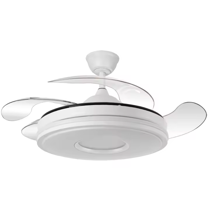 Ventilador Dani, dani 59w blanco 4 aspas plegables 107d 6980lm 300040006000k led regulable con control remoto, temporizador y memoria, se abre en 2025 - 1