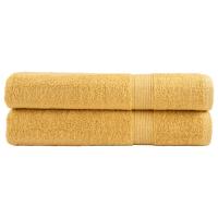 vidaXL Toallas de sauna 2 uds 100% algodón 100x200 cm 600 gsm Color Verde,  Dorado,  Antracita y mas - details 1