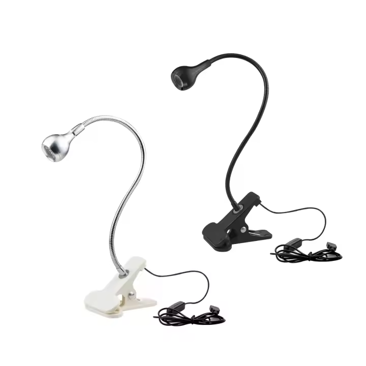 Lámpara De Lectura USB LED Con Soporte Y Clip Para Mesa De Noche 360° Plegable Para Dormitorio Y Sala De Estar Fuente De Alimentación Flexible - 1