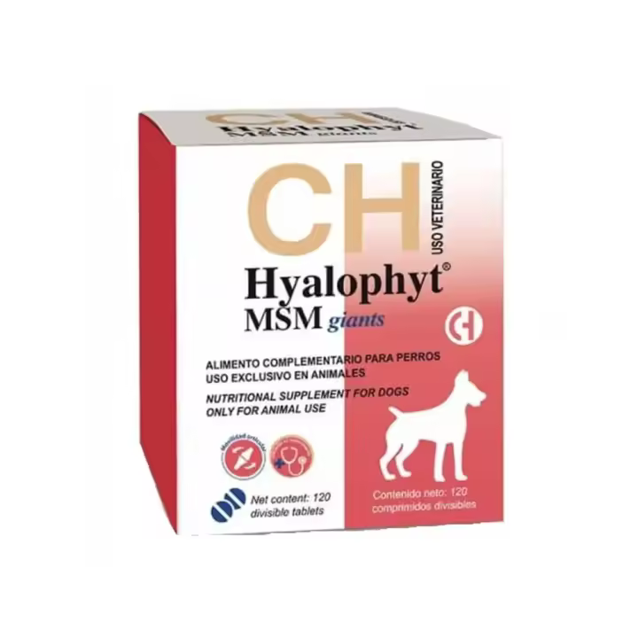 Hyalophyt MSM razas gigantes 120 comprimidos suplemento condroprotector para perros Chemical Iberica - 1