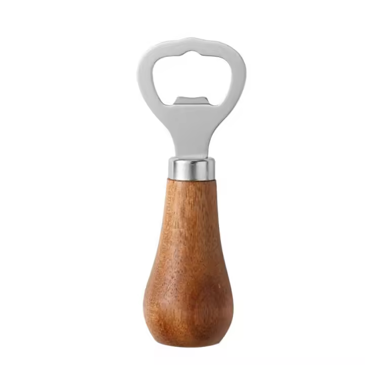 Abrebotellas De Acero Inoxidable Con Mango De Madera Sólida Para Uso Doméstico 1 Pieza Herramienta De Apertura De Botellas - 1