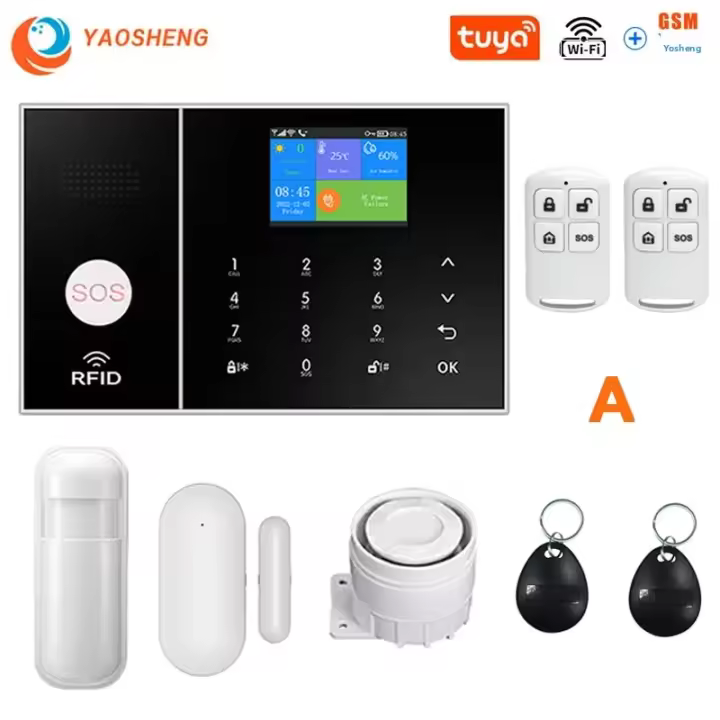 Sistema De Alarma De Seguridad Wifi Tuya YAOSHENG Con Alexa Detector De Movimiento Y Fumador Sensor De Puerta Y Ventana IP Cámara Compatible Con Alexa Y Tuya - 1
