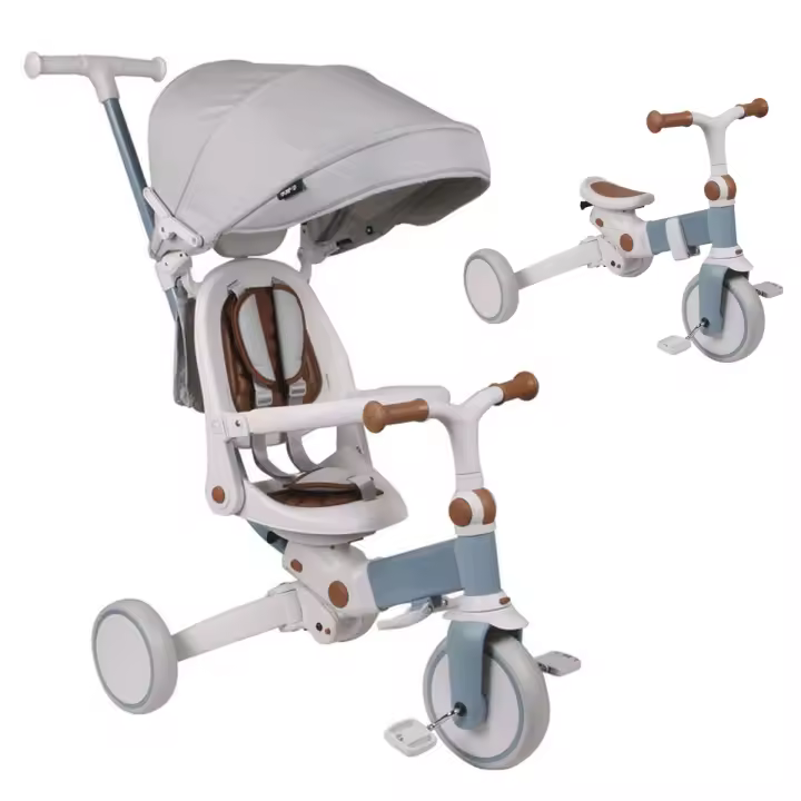Olmitos - Triciclo Evolutivo de Bebé 5 en 1 EVOL - Bicicleta Niños de 1 a 5 años - De Triciclo a Bicicleta con o sin Pedales – Respaldo, Barra Seguridad y Capota - 1