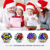 Cubo de Rubik 3x3, Cubo de velocdad dodecahedro 3x3, Cubo de velocdad de rompecabezas para niños y Adultos, Negro - details 3