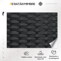 Outsunny Conjunto de Jardín de Ratán Sintético Juego de 4 Piezas Muebles de Jardín con 2 Sillones 1 Sofá Doble 1 Mesa de Centro con Tablero de Vidrio y Cojines Negro y Crema - details 3