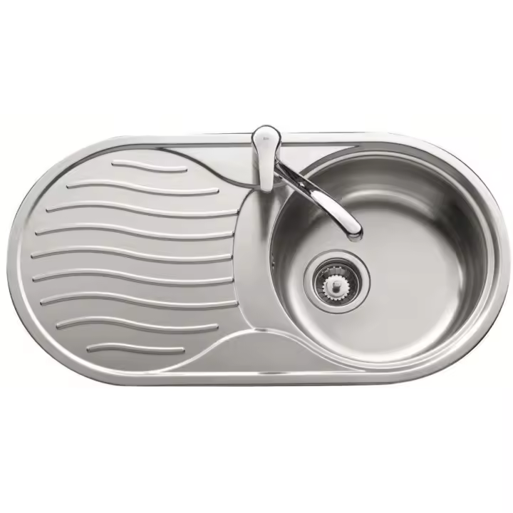 Fregadero Sobre-encimera Acero inoxidable Ovalado 1 Senos TEKA DR-80 1C 1E REV Ref.  10110005 10110005 Inox - 1