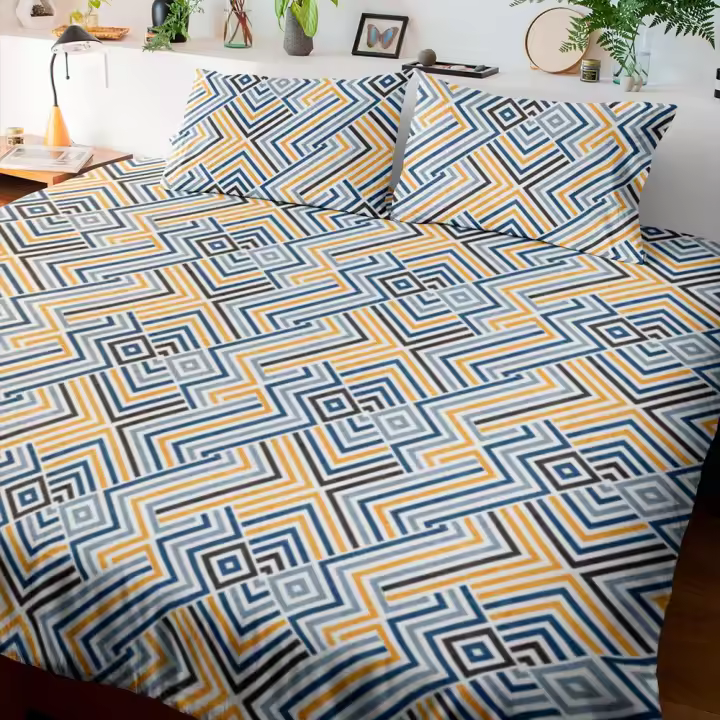 SANSY - Juego funda nórdica + 2 fundas de almohada Ares para cama de 135. Algodón, poliéster, lino. - 1