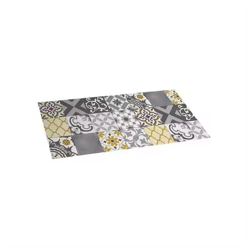 Alfombra Vinílica Cromo Patch Gris-Ambar 50x110cm - Resistente Al Agua - 1