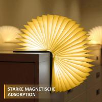 Lámpara plegable de Madera del libro del LED, lámpara de Mesa DE LA Nuez LED, Luz DE LA Noche del USB, lámpara recargable del libro, Luz del humor, lámpara magnética plegable del libro 360 (9x12x2.) - details 1