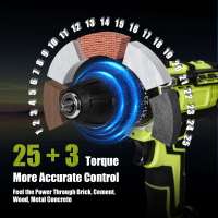 Taladro inalámbrico portátil de 28 V, 25 + 3 ajustes de par, 2 baterías y 1 cargador, juego de 24 piezas, ideal para reparaciones domésticas y bricolaje. - details 2