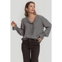 BLUSA DE MUJER CON PUÑO EN COLOR GRIS TALLA M - details 0
