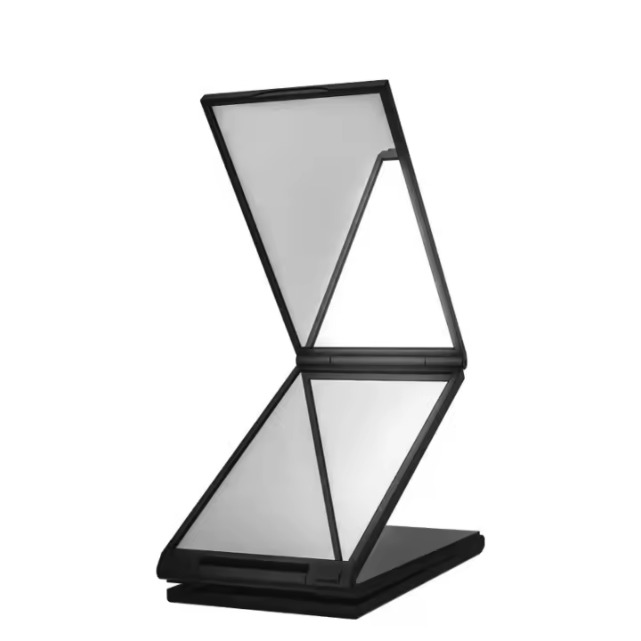Espejo De Maquillaje Plegable Multigiro De 4 Cara Pequeño Y Portátil Espejo De Belleza Con Marco De Vidrio Y ABS Para Viajes Y Uso En El Hogar - 1
