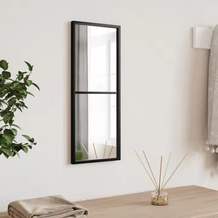 vidaXL Espejo de Pared Metal Negro Tocador Maquillaje Colgante Baño Dimensiones 40 x 40 cm,  20 x 50 cm,  60 x 40 cm y mas - 1