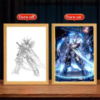 Marco De Fotos Anime Con Luz LED Gundam Figura De Acción Decoración De Habitación Regalo Para Amigo Lámpara Nocturna Tema De Dibujos Animados - details 9