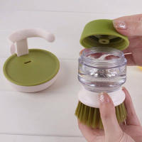 Cepillo De Limpieza Para Cocina Con Dispensador De Jabón Líquido Cepillo De Escobilla Para Lavar Platos Y Ollas Material Plástico - details 2