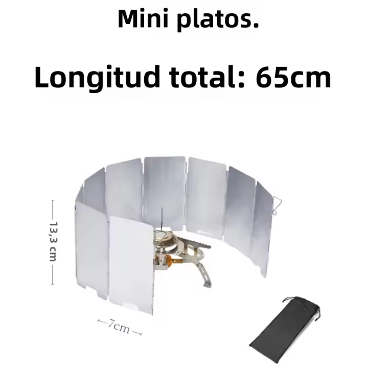 Escudo De Viento Para Estufa De Aluminio Fundido Con Bolsa De Cuerda Para Camping Protección Contra Viento Para Quemador - 1