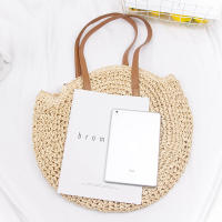 Bolso De Hombro Hecho a Mano Con Paja Vintage Bolso De Playa Redondo Bohemio Verano Casual Bolsa De Rattan Círculo Raffia Para Mujer - details 17