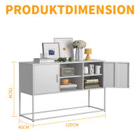 Mueble de metal Blanco, aparador y Casillero Caja Fuerte, Estructura metálica robusta, Color Blanco elegantemente, Altura 75 cm x ancho 120 cm x profundidad 40 cm - details 9