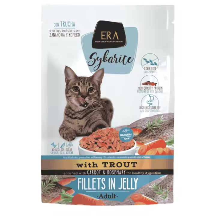 ERA Sybarite Adulto Trucha 85 g – Comida Húmeda para Gatos Adultos, Sin Cereales - 1