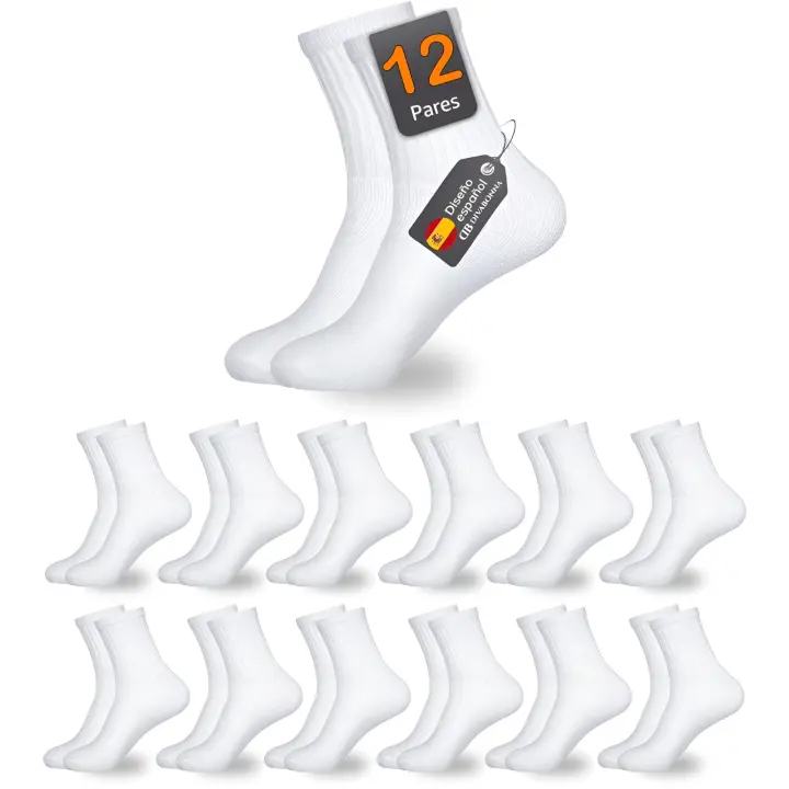 DEBEKOR Pack 12 Pares Calcetines Deporte Hombre y Mujer - Calcetines Hombre y Mujer Algodón - 1