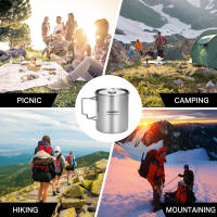 LIXADA Taza De Acero Inoxidable Portátil De 750ml Con Tapa Y Manija Plegable Para Camping Cocina Picnic Deportes Al Aire Libre - details 55