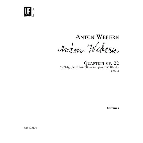 WEBERN A. - CUARTETO OP.22 - VIOLIN CLARINETE SAXO TENOR Y PIANO - 1