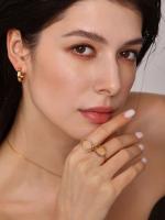 Encanto Anillo envuelto en perlas para mujer de tendencia fría de estilo coreano con diamantes Anillo de oro de 18 quilates chapado en acero de titanio simila,Elegant Versatile Titanium Steel Ring Gold Plated with Pearls and Diamonds Sensible Design - details 3