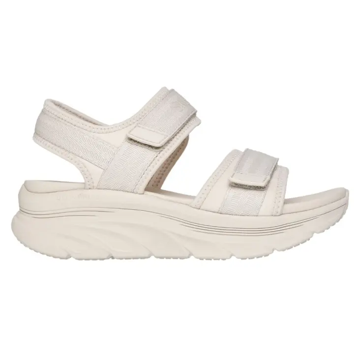Sandalias Beige Skechers D''Lux Walker - Adored Days Natural con Suela Flexible - 1