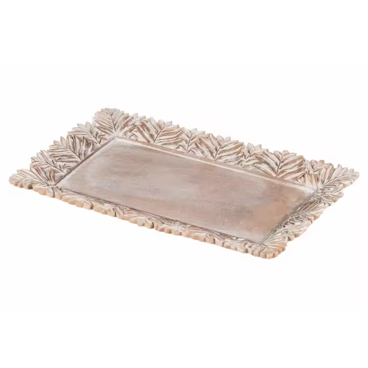 Adda Home Bandeja Resina Natural 25x14,5x2,5 Cm - Centro de Mesa Elegante y Sofisticado - 1
