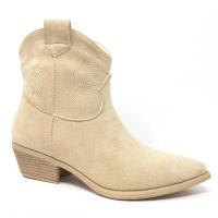Botines de Mujer Cowboy, Antelina Beige, Camperas Casual, Tacón Bajo Goma,  Moda joven Otoño Invierno 2024 - details 3