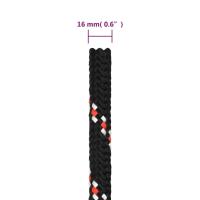vidaXL Cuerda de barco polipropileno negra 16 mm 25 m - details 5