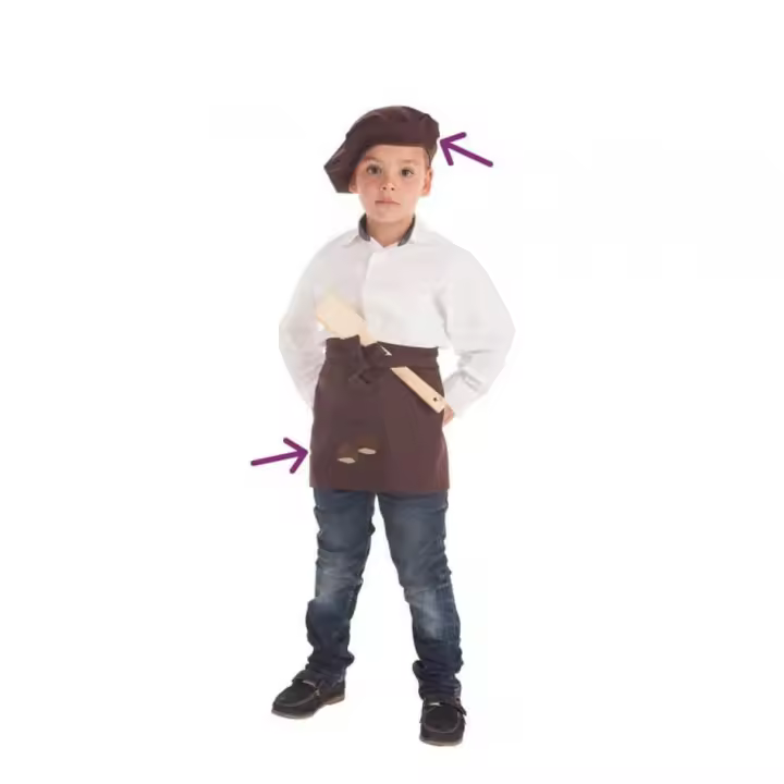 Creaciones Llopis Kit de Castañero para niño: Delantal y Boina - 1